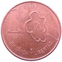 Монета Аргентина 1 песо 2017