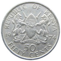 Монета Кения 50 центов 1974