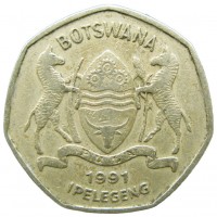 Монета Ботсвана 1 пула 1991