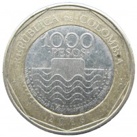 Монета Колумбия 1000 песо 2016