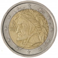 Монета Италия 2 евро 2002