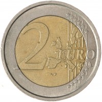 Монета Италия 2 евро 2002