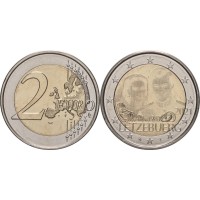 Монета Люксембург 2 евро 2021 40 лет свадьбы Анри и Марии Терезы/голограмма