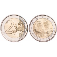 Монета Люксембург 2 евро 2021 40 лет свадьбы Анри и Марии Терезы/голограмма