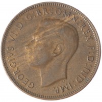 Монета Австралия 1/2 пенни 1948