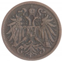 Монета Австрия 2 хеллера 1897