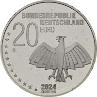 Монета Германия 20 евро 2024 Эрих Кестнер