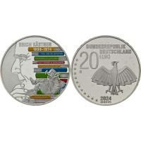 Монета Германия 20 евро 2024 Эрих Кестнер