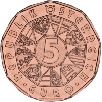Монета Австрия 5 евро 2023 Счастливая свинья