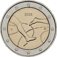 Монета Финляндия 2 евро 2025 Легкая атлетика