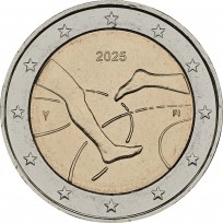 Монета Финляндия 2 евро 2025 Легкая атлетика