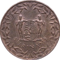 Монета Суринам 1 цент 1966