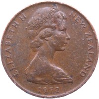 Монета Новая Зеландия 2 цента 1972
