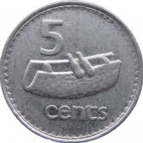 Монета Фиджи 5 центов 1990