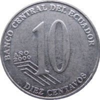 Монета Эквадор 10 сентаво 2000