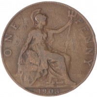 Монета Великобритания 1 пенни 1903