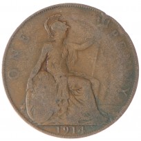 Монета Великобритания 1 пенни 1914