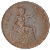 Монета Великобритания 1 пенни 1936