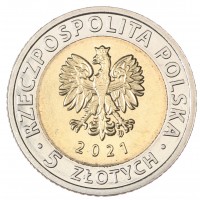 Монета Польша 5 злотых 2021 Замок Ксёнж в Валбжихе