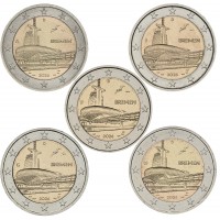 Германия 2 евро 2026 Климатический дом Бремерхафен 5 монетных дворов