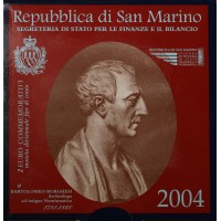 Монета Сан-Марино 2 евро 2004 Бартоломео Боргези (буклет)
