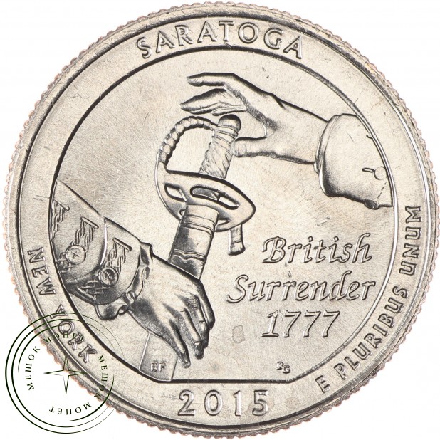 США 25 центов 2015 Национальный парк Саратога