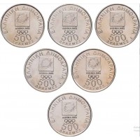 Греция 500 драхм 2000 набор 6 монет XXVIII летние Олимпийские игры