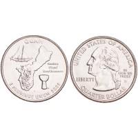 Монета США 25 центов 2009 Гуам