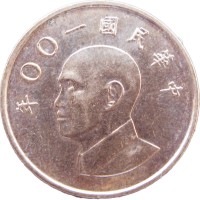Монета Тайвань 1 доллар 2011