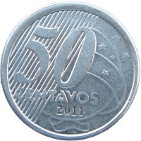 Монета Бразилия 50 сентаво 2011
