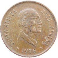 Монета ЮАР 2 цента 1976