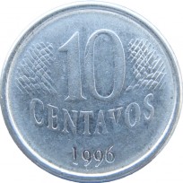 Монета Бразилия 10 сентаво 1996