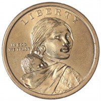 Монета США 1 доллар 2017 Секвойя, изобретателя азбуки Cherokee