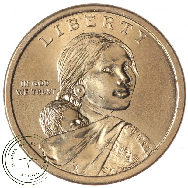 США 1 доллар 2017 Секвойя, изобретателя азбуки Cherokee