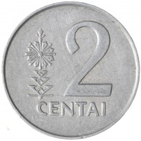 Монета Литва 2 цента 1991
