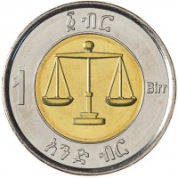 Монета Эфиопия 1 быр 2010