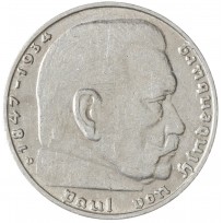Монета Германия - Третий рейх 2 рейхсмарки 1937 Двор D
