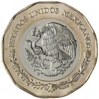 Монета Мексика 20 песо 2023 500 лет со дня основания города Колима