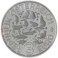 Монета Австрия 3 евро 2018 Лягушка