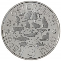 Монета Австрия 3 евро 2019 Выдра