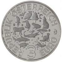 Монета Австрия 3 евро 2019 Рак
