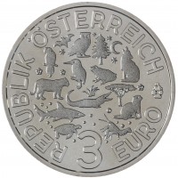 Монета Австрия 3 евро 2018 Акула