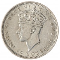 Монета Малайя 20 центов 1943