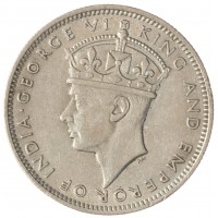 Монета Малайя 20 центов 1943