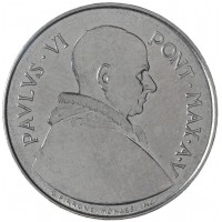 Монета Ватикан 50 лир 1967