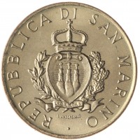 Сан-Марино 20 лир 1987 15 лет возобновлению чеканке монет