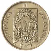 Монета Сан-Марино 20 лир 1988
