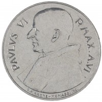 Монета Ватикан 100 лир 1968