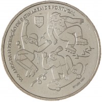 Монета Португалия 5 евро 2024 100 лет Португальской федерации конькобежного спорта 