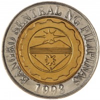 Монета Филиппины 10 песо 2005
